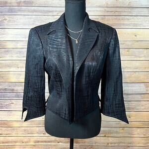Black Alberto Makali Blazer Cropped Tapered Blazer Size 6